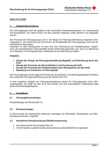 Dienstordnung Führungsgruppe - Drk-Kreisverband Göppingen