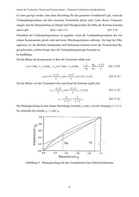 Kontinuierliche Rektifikation - Institut für Technische Chemie und ...