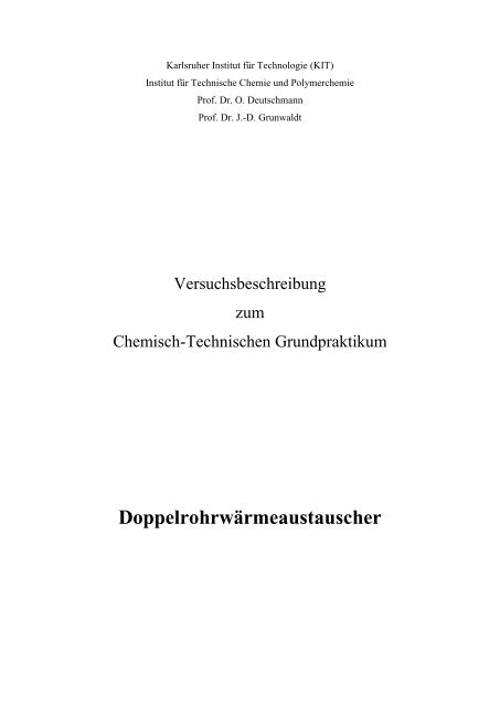 Wärmetauscher - Institut für Technische Chemie und ...