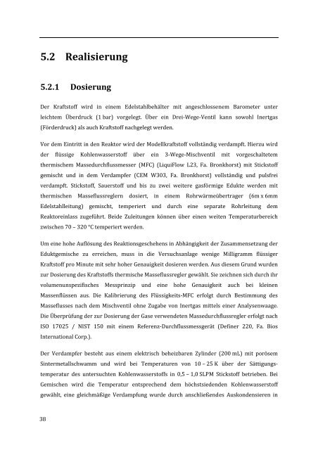 Erzeugung von Wasserstoff mittels katalytischer Partialoxidation ...