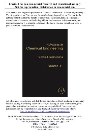 Fuel Processing for Fuel Cells - Institut für Technische Chemie und ...