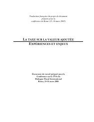 la taxe sur la valeur ajoutée expériences et enjeux - International ...