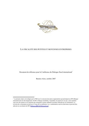 la fiscalité des petites et moyennes entreprises - International Tax ...