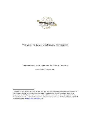 taxation of small and medium enterprises - International Tax Dialogue