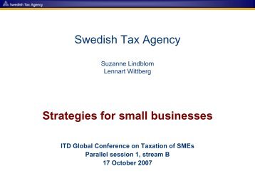 Swedish Tax Agency Suzanne Lindblom Lennart Wittberg