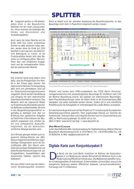 SPLITTER 4-2009 - IT-Dienstleistungszentrum Berlin