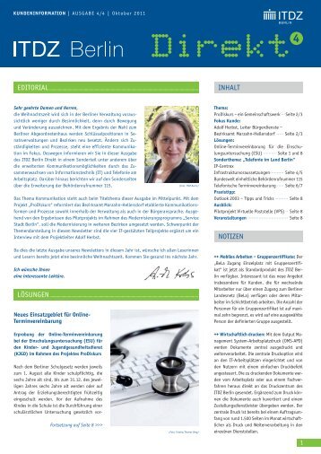 4. Ausgabe (Oktober) (PDF) - IT-Dienstleistungszentrum Berlin