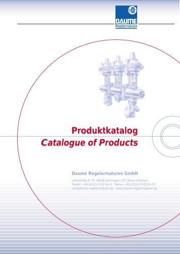 Produktkatalog Catalogue of Products - Daume Regelarmaturen ...