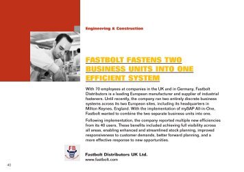 Fastbolt Distributors UK Ltd. - itelligence