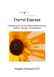 Itertal Express Juli/August 2013 - Itertalklinik Seniorenzentrum