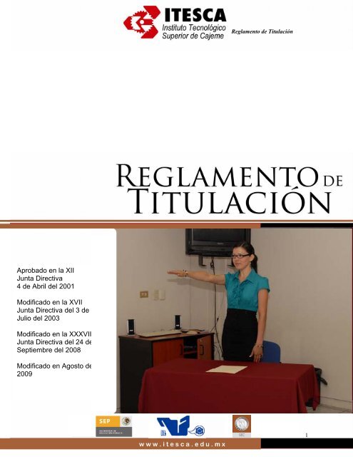 Reglamento de Titulación - Instituto Tecnológico Superior de Cajeme