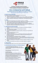 VII Convocatoria del Programa de Intercambio Estudiantil ITESCA ...