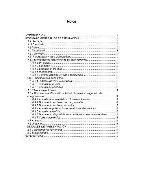 Lineamientos para la presentación de manuales ITESCA - Instituto ...