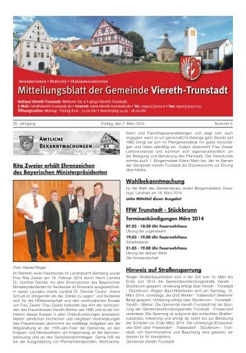 Mitteilungsblatt Viereth - 07.März 2014