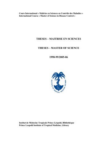 theses â maitrise en sciences theses â master of science 1998 ... - Itg