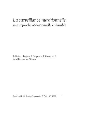 La surveillance nutritionnelle: une approche opÃ©rationnelle et ... - Itg