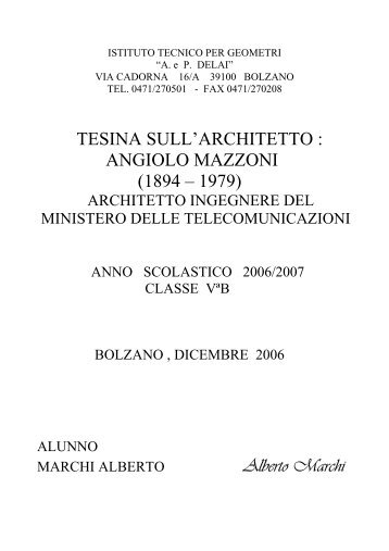 TESINA SULL'ARCHITETTO : ANGIOLO MAZZONI (1894 â 1979 ...