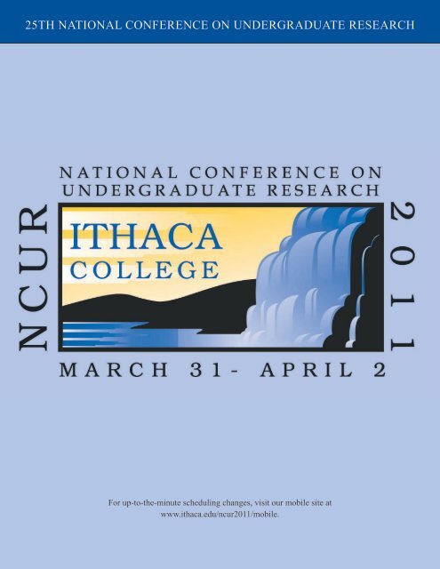 ncur 2011 conference program ithaca college 25th national