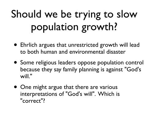 Human Population Size Is Limiting Population Growth a Key Factor ...