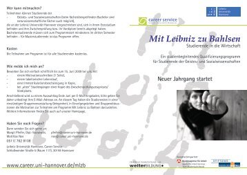 Mit Leibniz zu Bahlsen - Leibniz Universität Hannover