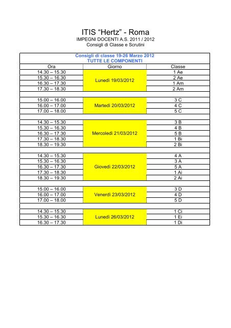 ITIS âHertzâ - Roma - ITIS 'Heinrich Hertz'