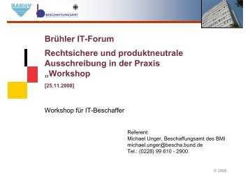 BrÃ¼hler IT-Forum Rechtsichere und produktneutrale ... - Bitkom