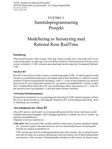 Prosjekt: Rational Rose RT - Institutt for teknisk kybernetikk - NTNU