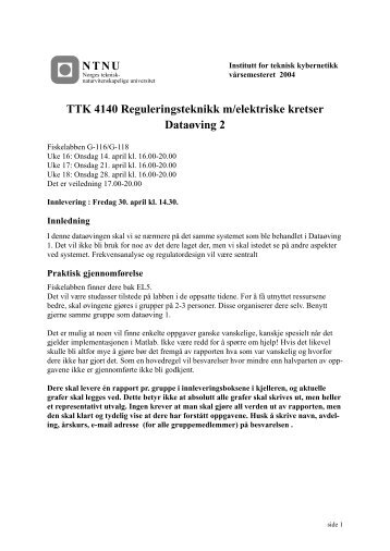 DataÃ¸ving 2 - Institutt for teknisk kybernetikk - NTNU