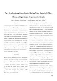 Wave Synchronizing Crane Control during Water Entry in ... - NTNU