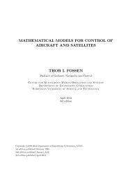 Mathematical Models for Control of Aircraft and Satellites - NTNU