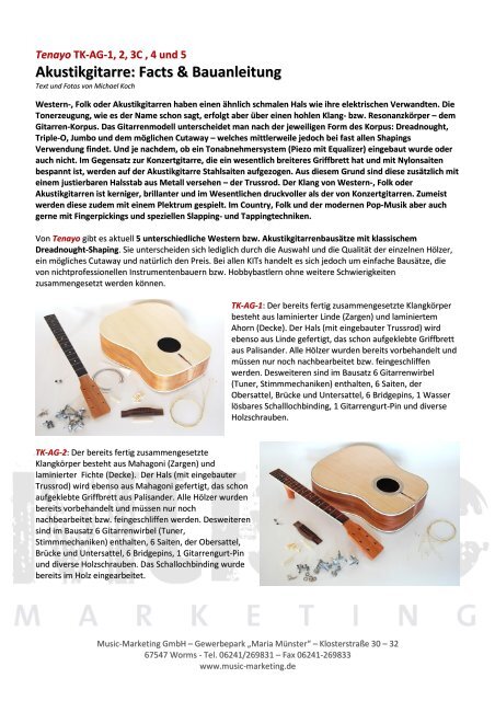 Bauen Sie Sich Ihre Eigene Gitarre! - Schär GitarrenbauSchär Gitarren