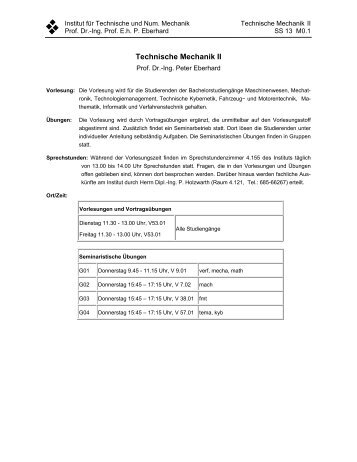 Technische Mechanik II - Institut fÃ¼r Technische und Numerische ...