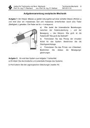 Aufgabensammlung zur analytischen Mechanik - Institut fÃ¼r ...