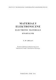 MATERIAÅY ELEKTRONICZNE ELECTRONIC MATERIALS ... - ITME