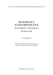 MATERIAÅY ELEKTRONICZNE ELECTRONIC MATERIALS ... - ITME