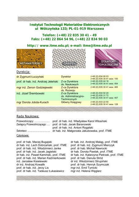 Katalog na rok 2012 w wersji PDF - ITME