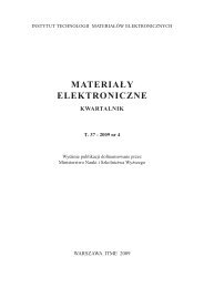 MATERIAÅY ELEKTRONICZNE KWARTALNIK T. 37 - 2009 nr 4 - ITME