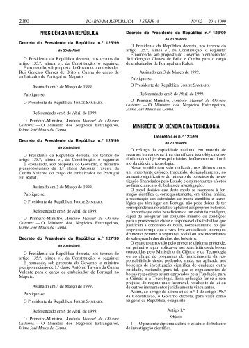 Bolseiro de InvestigaÃ§Ã£o, Decreto-Lei n.Âº 123/99. REVOGADO.