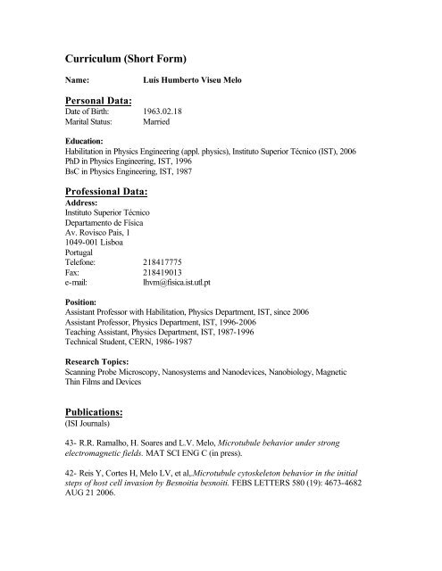Cv English