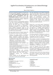 Applied Geochemistry & Luminescence on Cultural Heritage ...