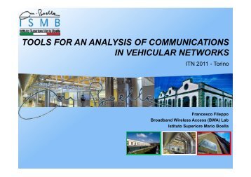 tools for an analysis of communications in vehicular networks - ITN