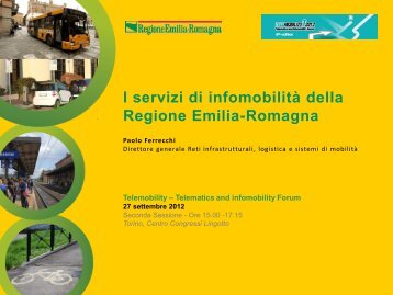 I servizi di infomobilitÃ  della Regione Emilia Romagna - ITN