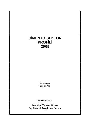ÇİMENTO SEKTÖR PROFİLİ 2005 - ITO