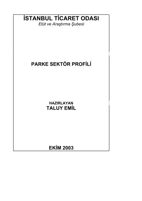 Parke Sektör Profili 2003 - ITO