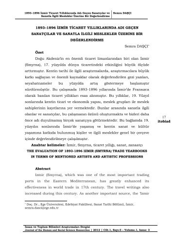 1893–1896 İzmir Ticaret Yıllıklarında Adı Geçen Sanatçılar ... - Itobiad