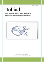 İnsan ve Toplum Bilimleri Araştırmaları Dergisi - Itobiad