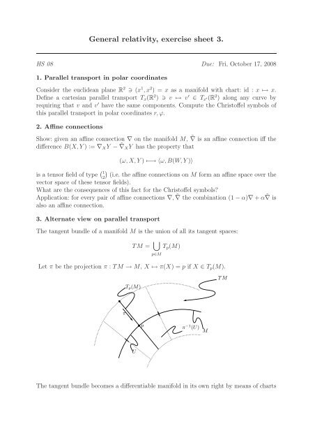 General relativity, exercise sheet 3.