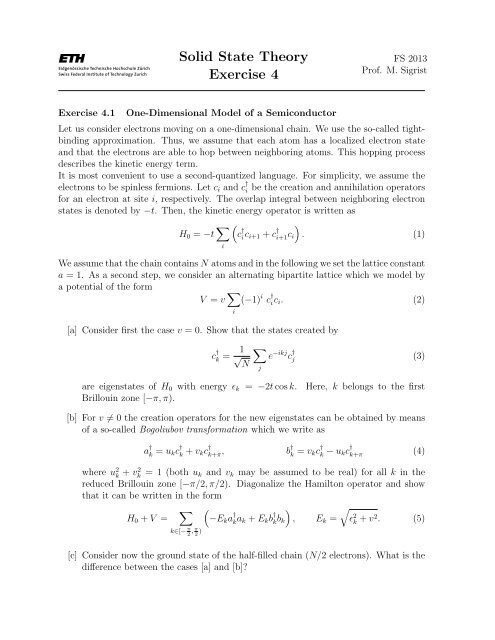 Solid State Theory Exercise 4