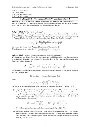 Uebung05.pdf - Institut fÃ¼r Theoretische Physik