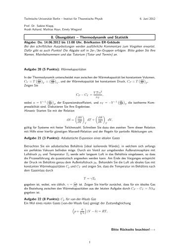 PDF, 133,1 KB - Institut fÃ¼r Theoretische Physik